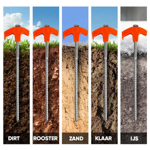 8" Inschroefbare Tentpalen - Grondankers Inschroeven