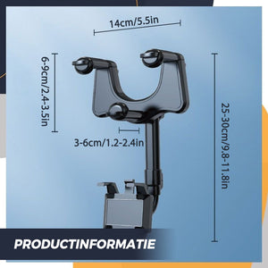 Draaibare en intrekbare autotelefoonhouder