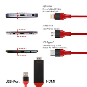 HDMI Monitor Adapter kabel voor iPhone/Android naar TV