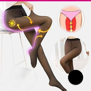 ✨Vlekkeloze benen nep doorschijnende warme pluche gevoerde elastische panty