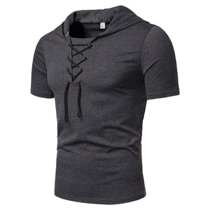 Zomer casual heren t-shirt met trekkoord