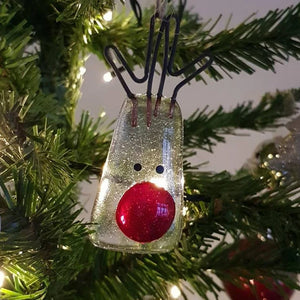 Kerstboomdecoratie van gefused glas