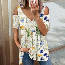 Afbeelding in Gallery-weergave laden, Romantisch T-shirt met bloemen
