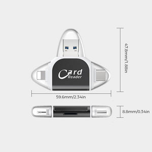 4-in-1 universele SD TF-kaartlezer met meerdere poorten