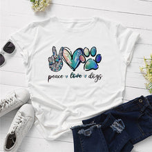 Afbeelding in Gallery-weergave laden, Peace, Love &amp; Dogs T-shirt
