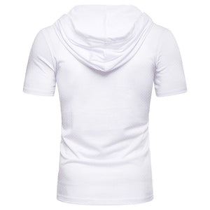 Zomer casual heren t-shirt met trekkoord