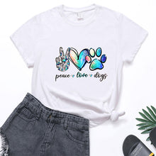 Afbeelding in Gallery-weergave laden, Peace, Love &amp; Dogs T-shirt
