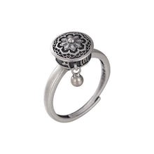 Afbeelding in Gallery-weergave laden, Buddhist Tibetan Prayer Wheel Ring OM Mantra Lotus Floral Ring
