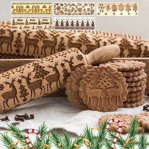 🍪Kerst houten deegrollers